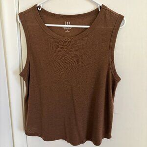 Gap Linen Blend Lightweight Boxy Sleeveless Top Size Small